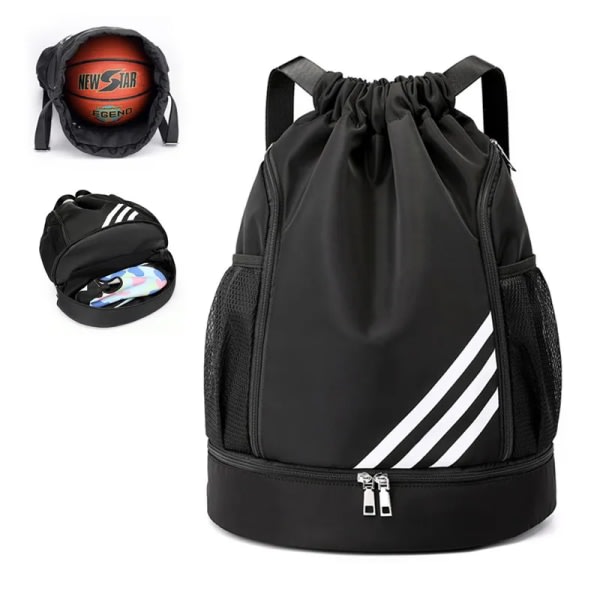 Gym Sports Bag Ladies Drawstring Bolsas Black