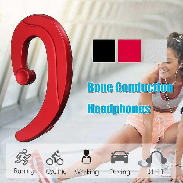 Knogleledningshøreapparater Hovedtelefon Stereo HIFI bluetooth 4.1 Headset Sport Red
