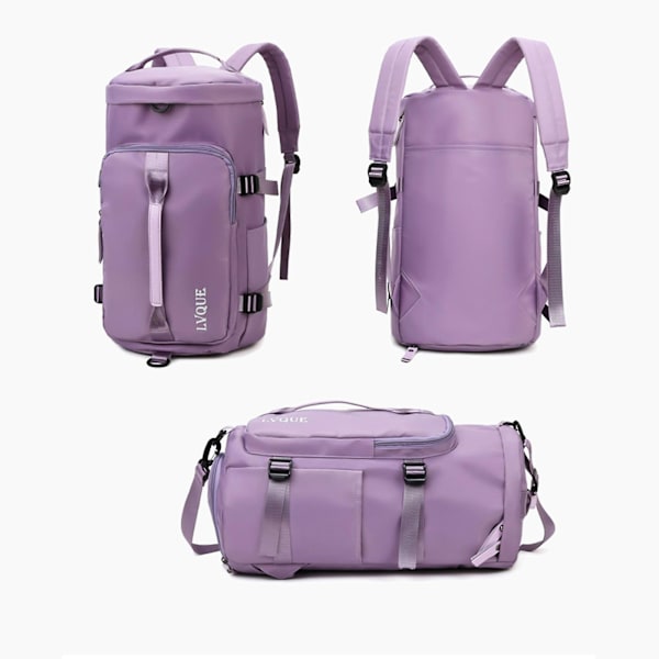 Gymtaske til Kvinder Sportstaske Rejsetaske Weekender Overnight Taske med Skoafdeling Purple