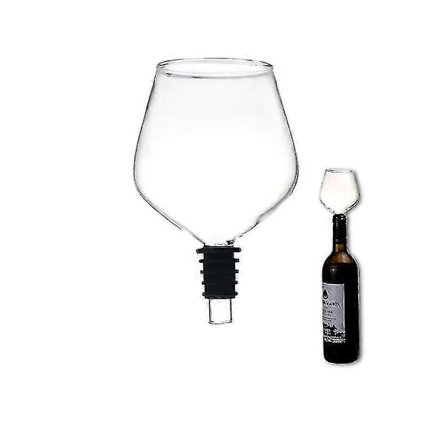 Kreativ Blyfri Glas Rödvinsproppflaska med Stemless Skruvande Dricksraka Kopp