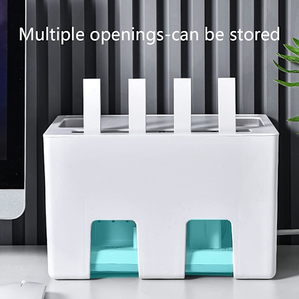 Dobbeltlags Wifi Router Opbevaringsboks Desktop Stikkontakt Ledningsarrangørboks Set Top Box Vare Skjult Afslutningsboks Grey