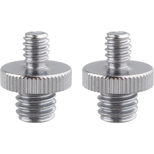 2 stk. 1/4 tommer han til 3/8 tommer han metal gevindskrueadapter stativskrueadapter til kamera, stativ, monopod, skulderrig, lysstativ