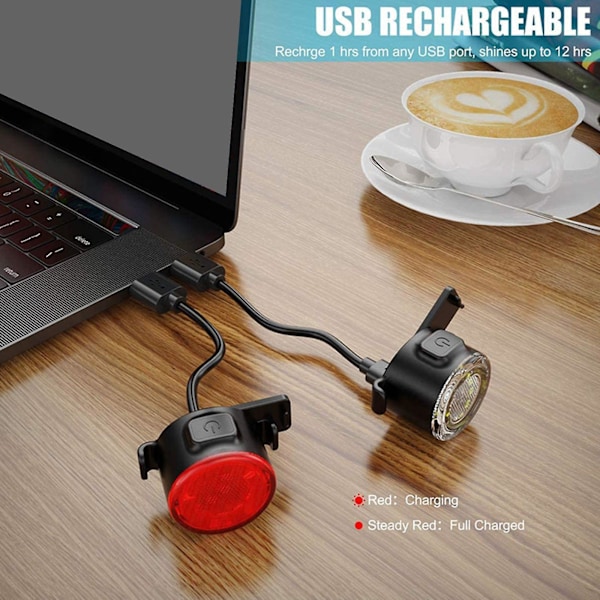 USB Ladattava LED Polkupyörän Ajovalo Pyörän Etuvalo Taka Valo