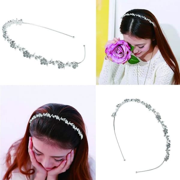 Hårband Bröllop Brud Hårband Silver Hårtillbehör Hårband Bröllop Tiara
