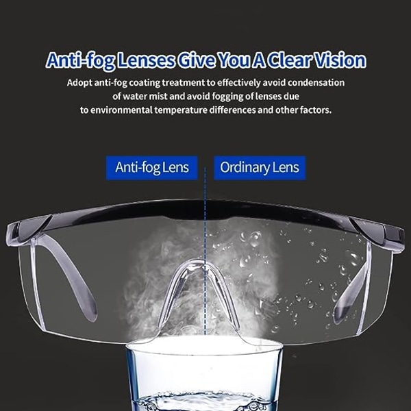 Säkerhetsglasögon Skyddsglasögon Anti-Scratch Googles för Män Kvinnor Klar för DIY, Lab, Svetsning, Slipning, Cykling, Laboratorium