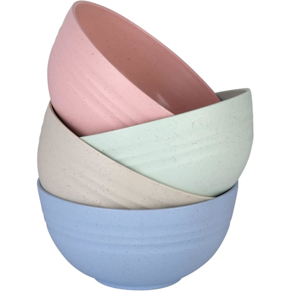 Lättviktiga Plastskålar Set Okrossbara Maträtter Skålset Giftfria Diskmaskin & Mikrovågsugnssäker BPA-fria och Hälsosamma (770 ml 4-pack)
