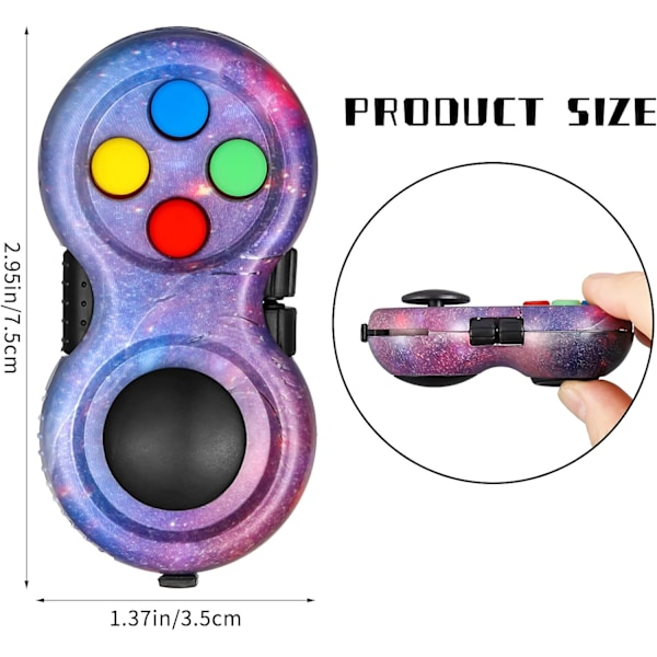 2 st Fidget Controller Pad, Bärbar Stressreducer Game Pad Hand Fidget Pad för att frigöra stress och ångest