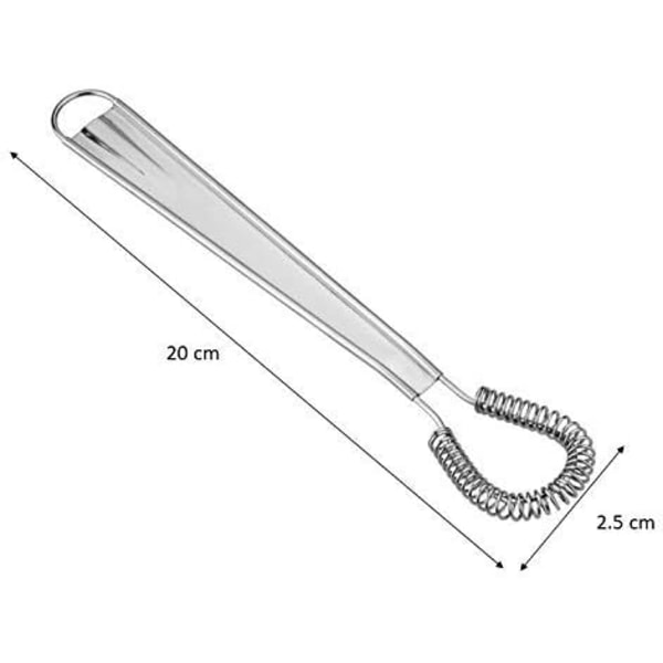 Mini visp i rostfritt stål, magisk visp för att vispa och servera små volymer, idealisk för dressing och mjölktopping på drycker