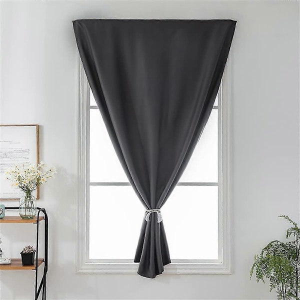 Dubbelsidig Mörkläggningsgardin med kardborreband för vardagsrum och sovrum grey Width 0.9 x Height 1.0m