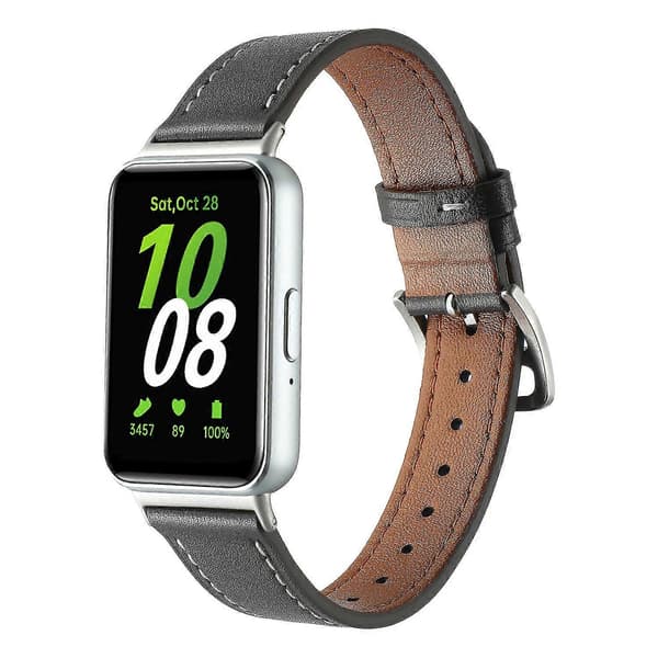 Ægte læder urrem udskiftning til Samsung Galaxy Fit3 - Beige Multicolor Black