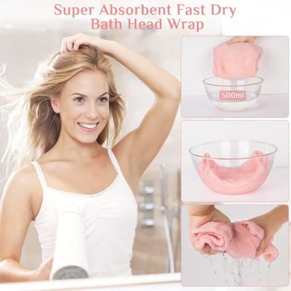 Hårhåndklæde - Ikke specificeret - 3 STK - Mikrofiber - Superabsorberende - Hurtigtørrende