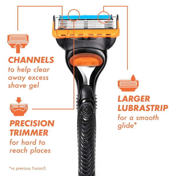 Pakke med 16 barbermaskiner til mænd med Fusion 5 kompatible blade