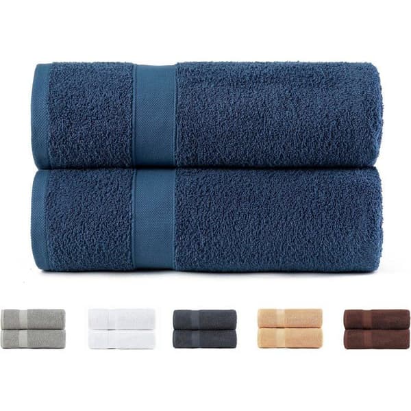 2 badlakan 70x140cm 100% bomull. Maximal absorptionsförmåga, snabbtorkande. Marinblå.