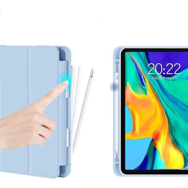 Etui til Ipad Pro 12,9 tommer med penneholder (LYSEBLÅ)