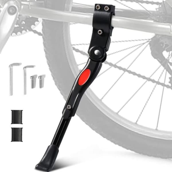 Justerbart cykelstöd i aluminiumlegering, höjdjusterbart med halkfria gummifötter, sidocykelstöd, stöd för