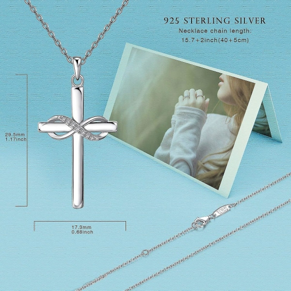 925 Sterling Sølv Kors Halskæde Kors Smykker Kristus Gave