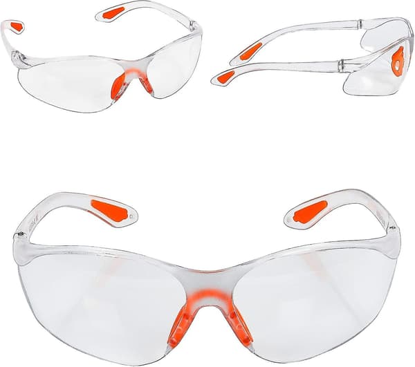 24-pack klara skyddsglasögon - Skyddsglasögon med plastlins, näsbrygga och gummi Newway
