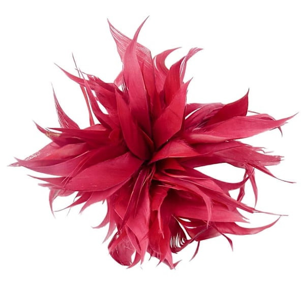 Tyg Fjäder Blomma Brosch Dekorativ Kläd Nål Kostym Krage Sjal Halsduk Badge Kvinnor Bröllop Fest Wine red
