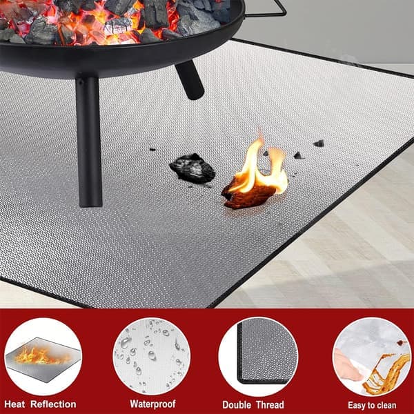 Grillmatte BBQ Brannbestandig Matte Grill Sprutbeskyttelse Brannsikker Varmebeskyttelse for Gulv 165x99CM