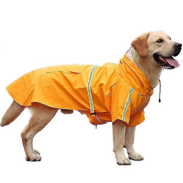 Vandtæt regnfrakke til kæledyr med refleksstriber Yellow 5xl