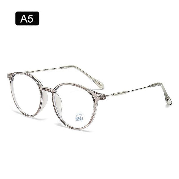 ZUEE Nya Anti Blått Ljus Glasögon Blått Ljus Blockering Damer Herrar Dator Överdimensionerade Klara Runda Närsynta Glasögon B-Transparent grey