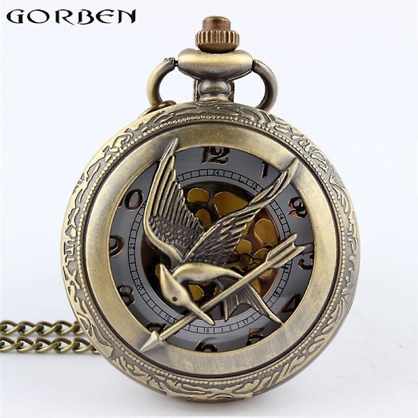 Mode Smycken The Hunger Games Retro Halsband Fickur New Ryssland Hunger Games Fickur Brons Vintage Cool Fågel Klocka