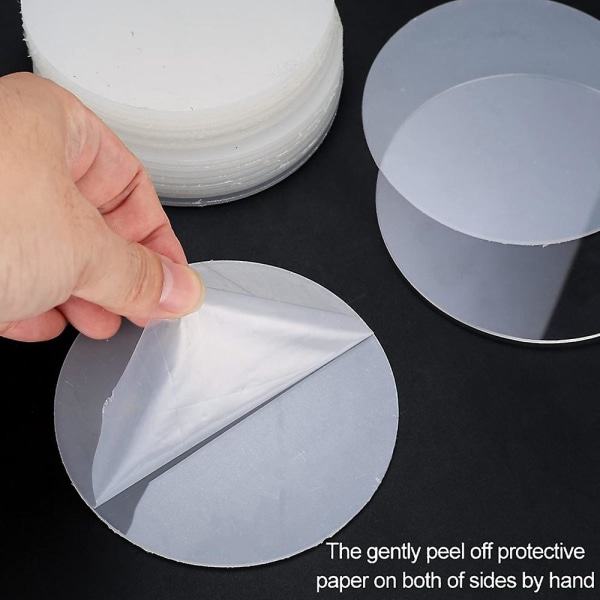 Klare runde akrylplader, 4 tommer akrylcirkelplader Blanks Sheets Skilte til billedramme