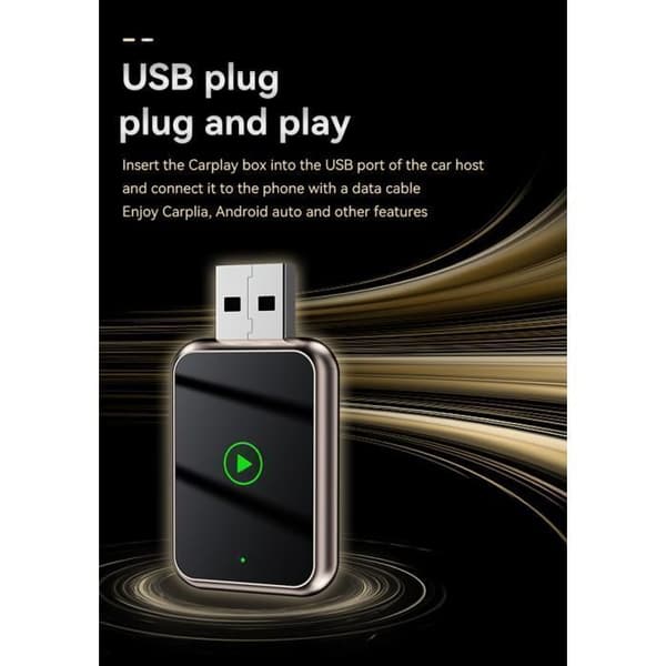 CarPlay-adapter / Bilradio / Bilunderholdning - Trådløs - Bluetooth 5.3 - USB Type-C - Plug and Play
