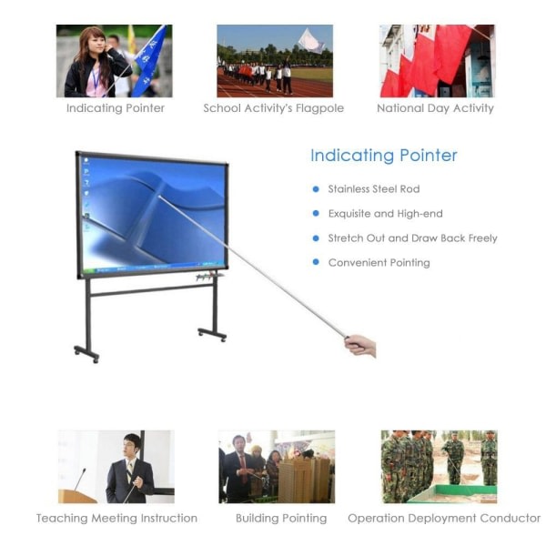 1,2M/1,4M/1,6M/2M Teleskopisk Flagstang Turguide Flagstang Blue