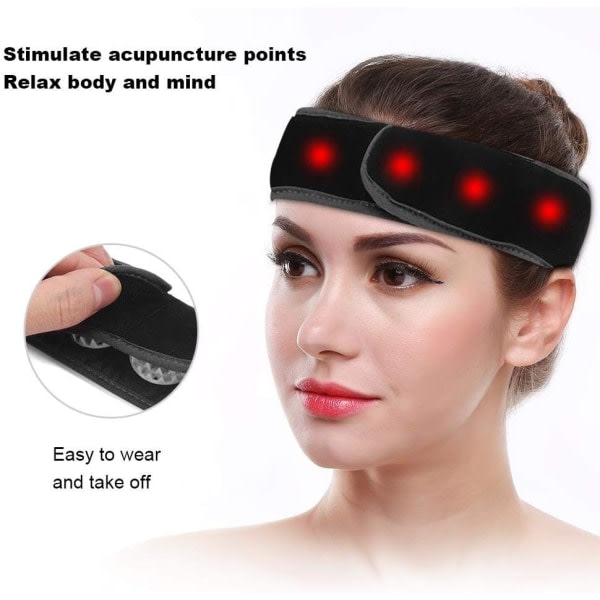 Bærbart akupunkturhodebånd, hodemassasjeapparat for å lindre hodepine