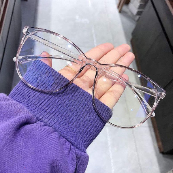 Färgskiftande Blåljus Glasögon PC Retro Glasögon Mode Heltäckande glasögon För Kvinnor Män Antibländning för dagligt bruk Transparent båge