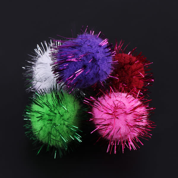 100 stk 30 mm Mini Fluffy Soft Pom Poms Pompoms Glitter Ball Håndlagde Barneleker DI