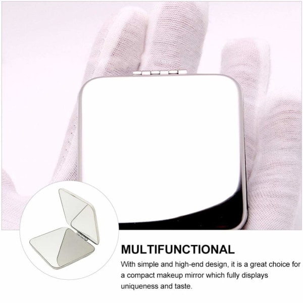 Smink Spegel Dubbelsidig Bärbar Fällbar 5.7x5.7cm (Silver)