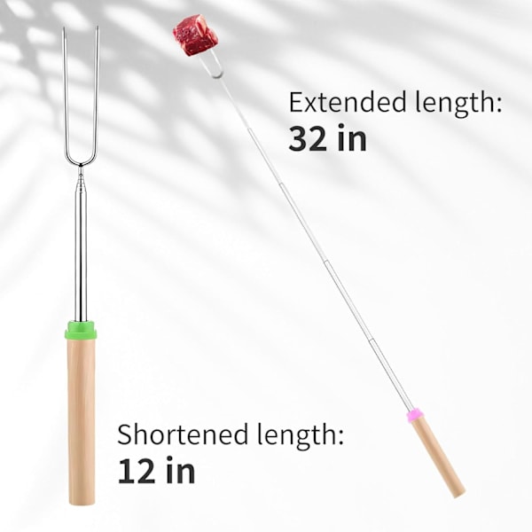 4-pak Marshmallow-ristning Gaffelsæt og Bål - Udendørs Bålsted Tilbehør til Ristning af Marshmallows og Hotdogs