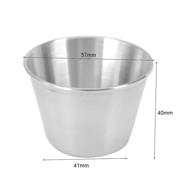 48-pakning sauskopper i rustfritt stål, kommersiell kvalitet, dippsauskopper, ramekin-krydder