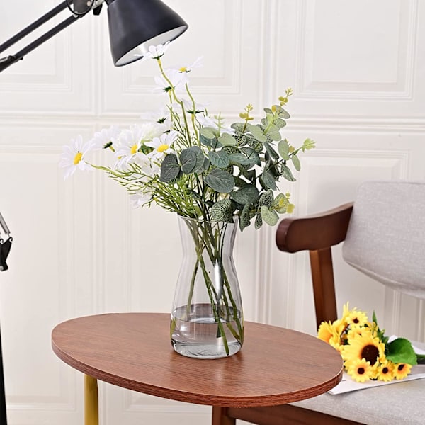 Kvalitetsglas Vas - Rustik Heminredning för Modernt Bondgårdshus, Ideal Hylla, Bord & Entré Dekor, Patenterad Design, Vit