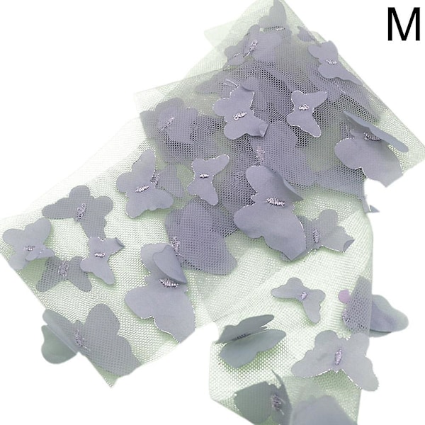 3D Butterfly Blonderstof Gradient Pink Blå Tulle Stof Regnbue Mesh Stof gray