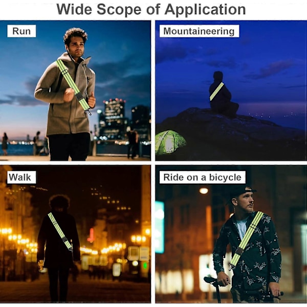 Heijastava Vyö Kävelyyn Yöllä, 2 Kpl Heijastava Juoksuväline Säädettävä Heijastava Vyö