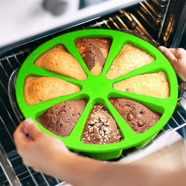 Silikon bakeformer Trekant Pizzaskive kake Silikonform 8 form Silikonkakeform Non Stick Kakeform
