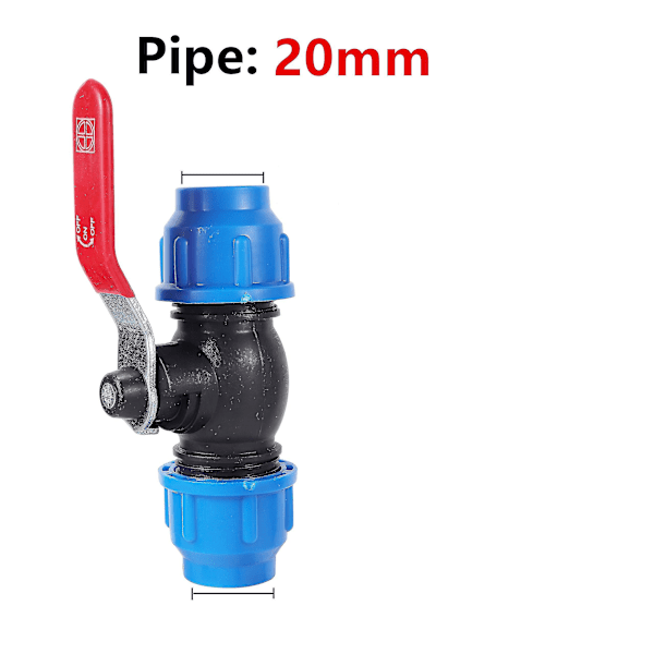 Sisähalkaisijaltaan 20 mm:n PE-putken liittimet T-liitäntä kyynärpää 4-tie nopea liitin kasvihuoneen maatalouden kasteluputken liittimet -AU Metal handle