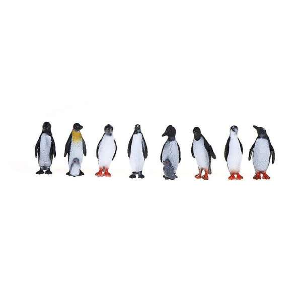 8 stk/sett Plast Havdyr Liten pingvin Figurmodell Leketøy