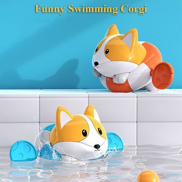 Badelegetøj Corgi med lynlås, Badelegetøj, Udtrækkelig Svømmende Corgi, Roende Hvalp