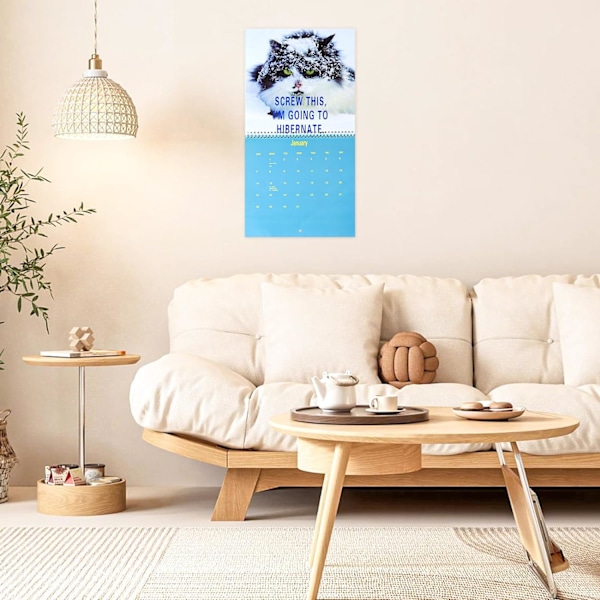 2024 Pissed-Off Cats Kalender Rolig Katt Väggkalender Katter Väggkalender 2024 Söta Månadskalendrar Kreativ Söta Kalender Katt Hängande Kalender för