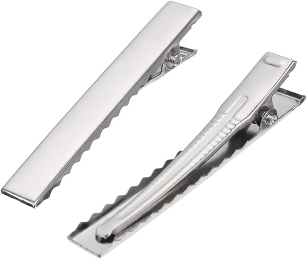 50 st metallkrokodilklämmor för hårrosetter (40 mm)