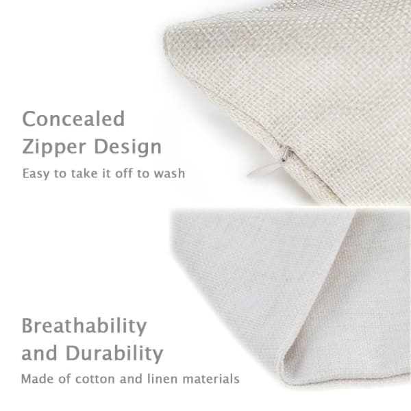 Putetrekk (45cmx45cm) Rev Cotton Linen Cushio Grå Beige