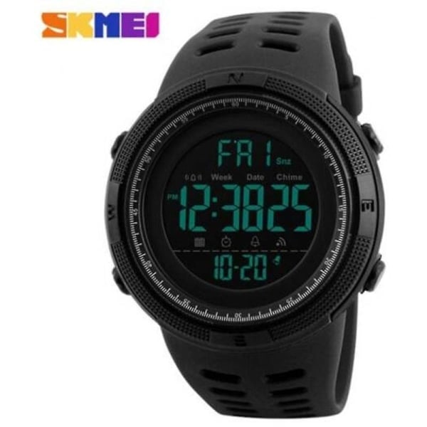 Herrar Sportdykningsklocka 50M Digital LED Militär Fritids Elektronisk Klocka Svart (1-pack - Standard)