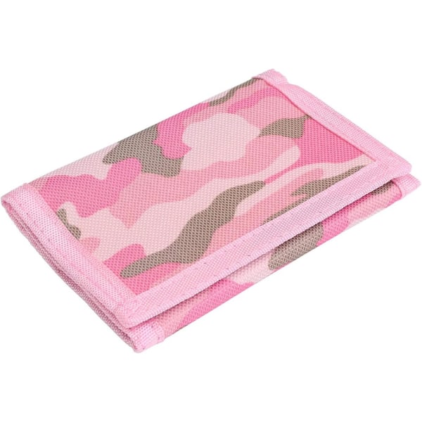 Rfid Wallet Camouflage Wallet Nylon Trifold tegnebøger til mænd,mini Trifold møntpung med lynlås til børn (pink) Pink -