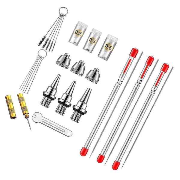 13 Delar 0,2 mm 0,3 mm 0,5 mm Airbrush Munstycksset Utrustning Med Skiftnyckel