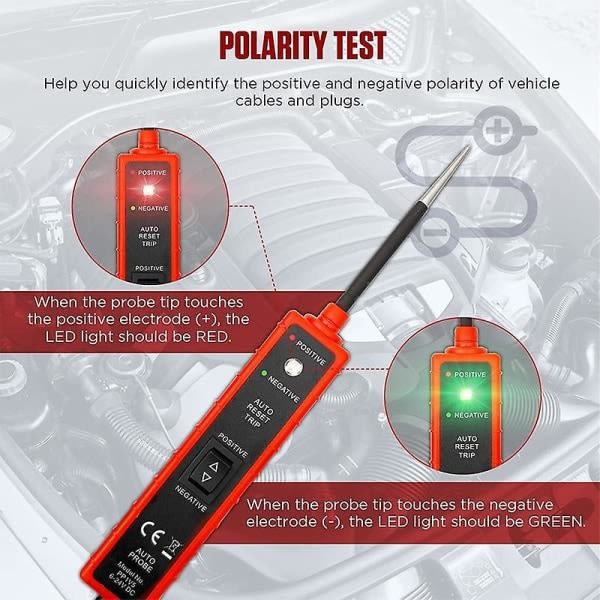 DC 6-24V Bilkrets Tester Strömförsörjning Sond Bil Diagnosverktyg Bil Motorcykel Krets Spänningstestare Testpenna