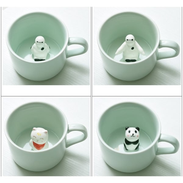 3D Djurmugg Djur Inuti Koppen Cartoon Keramisk Figur Tekopp Jul Födelsedagspresent Till Barn Kvinnor Män Kaffe Mugg 9